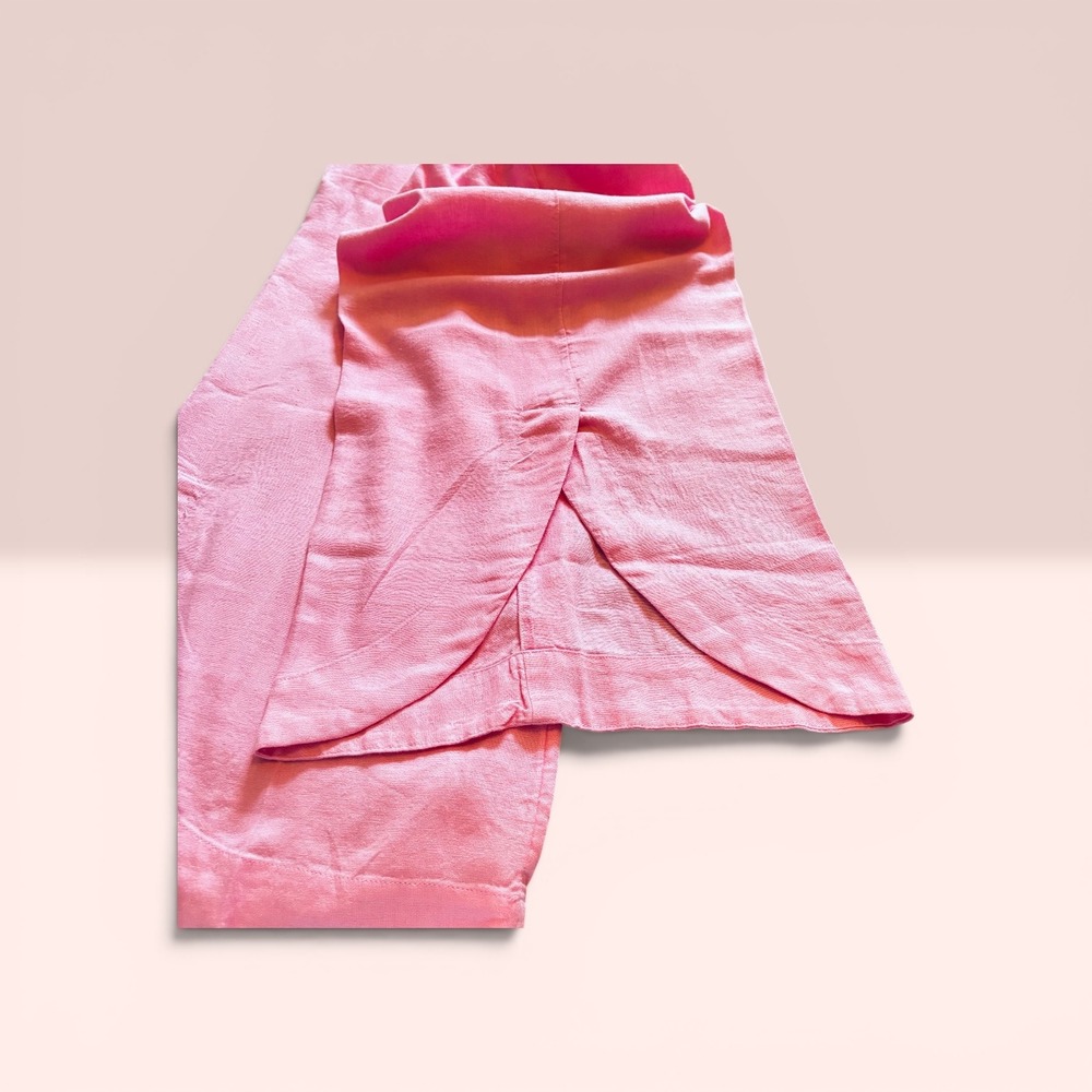 Isaac Mizrahi Live! Pink Linen Blend Tulip Hem Crop Pants Women's 16P EUC - Picture 5 of 8